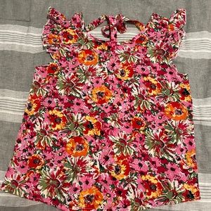 Sleeveless floral blouse